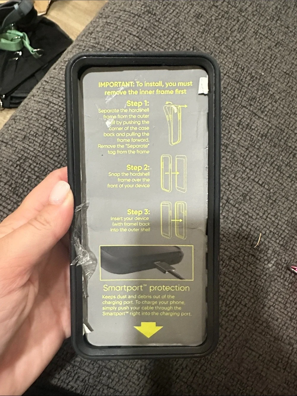 Rugged Black Protective Phone Case - Black